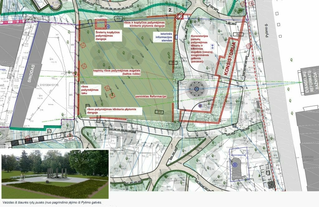 Reformatų parkas (Pylimo g.) - Parkas - vizualizacija