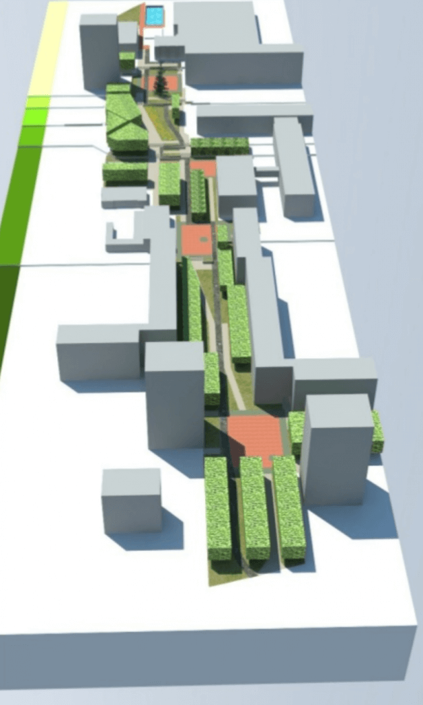 Lazdynų skveras (Erfurto g.) - Pedestrian path - visualization