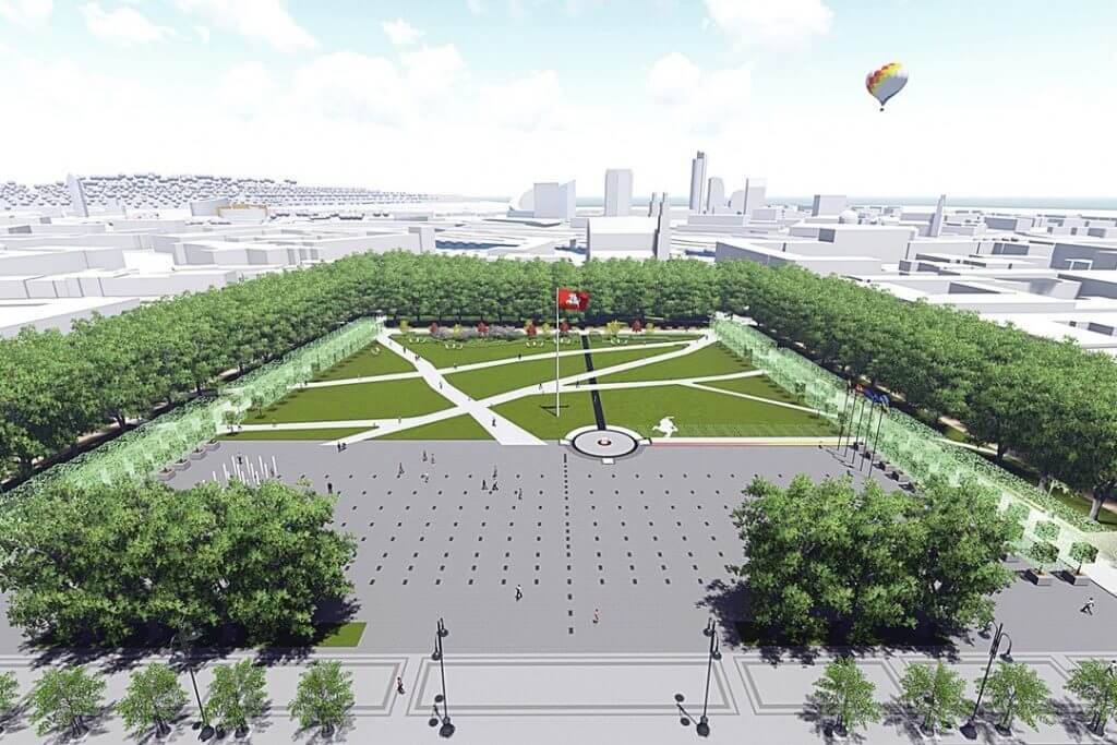 Lukiškių aikštė (Gedimino pr.) - Park - visualization