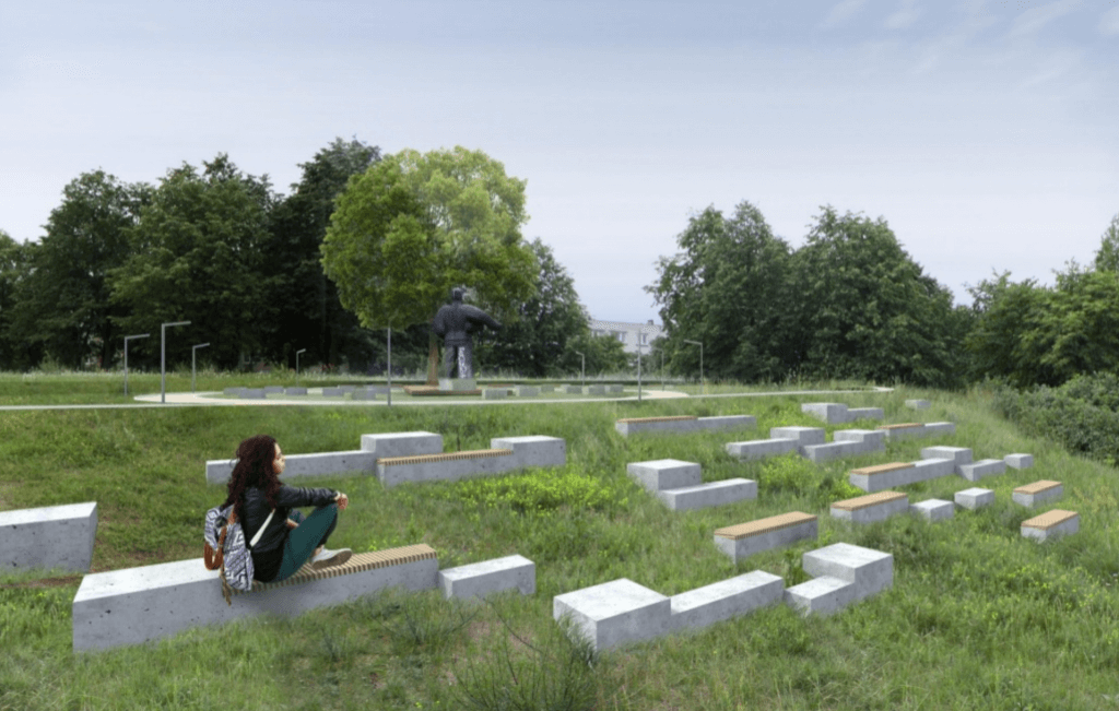 Naujosios Vilnios skveras (Gerovės g.) - Park, Waterside - visualization
