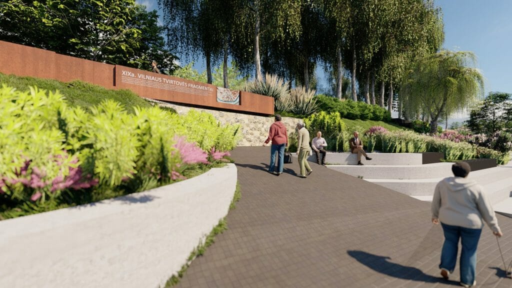 Neries dešiniosios krantinės (Upės g.) - Bike path, Sports field or court, Waterside - visualization