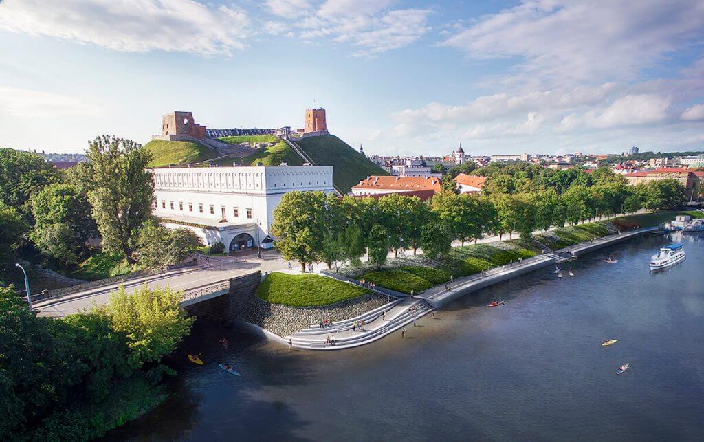 Neries kairiosios krantinės 1 etapas (A atkarpa) (Goštauto g.) - Dviračių takas, Pakrantė - vizualizacija