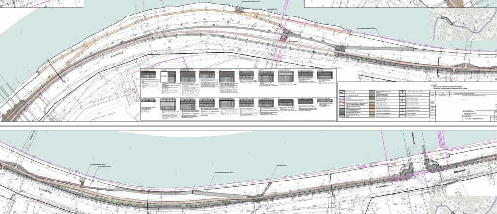 Neries kairiosios krantinės 1 etapas (A atkarpa) (Goštauto g.) - Dviračių takas, Pakrantė - vizualizacija