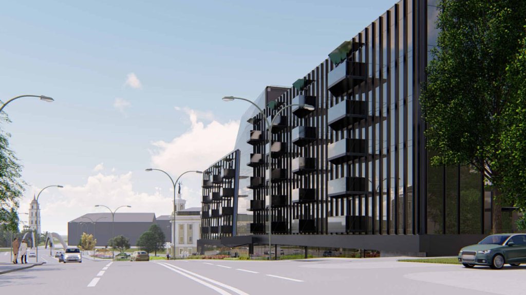 AMPÉRA (Rinktinės g. 2) - Daudzdzīvokļu nams, Biroju centrs - vizualizācija