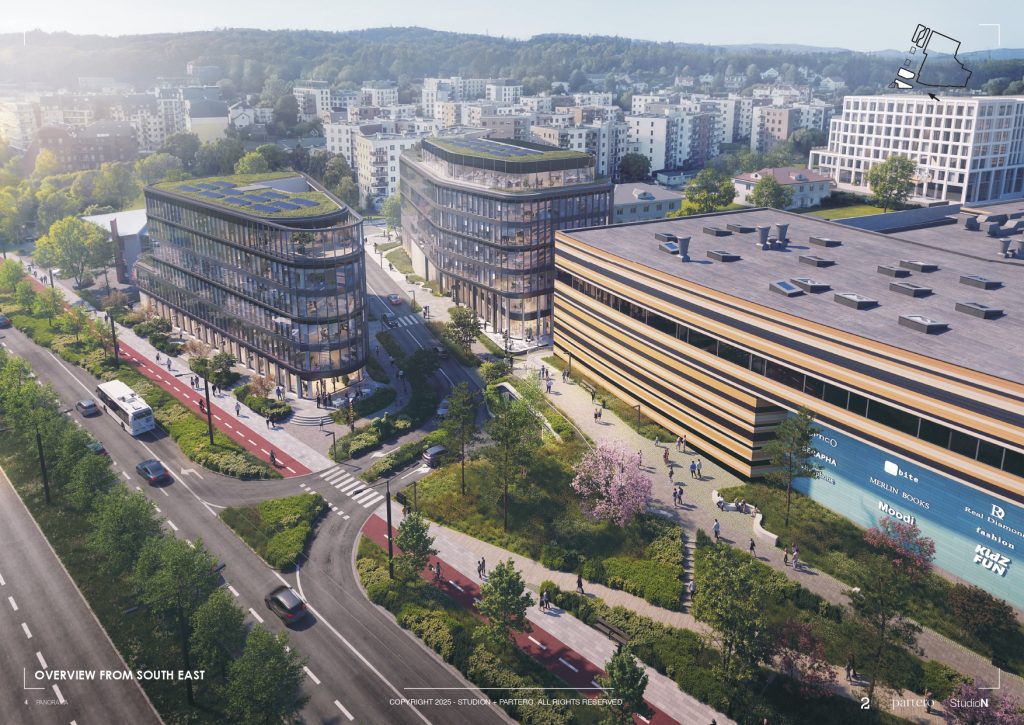 PC PANORAMA plėtra Stirnų g. (Saltoniškių g. 9) - Kino teatras, Verslo centras - vizualizacija