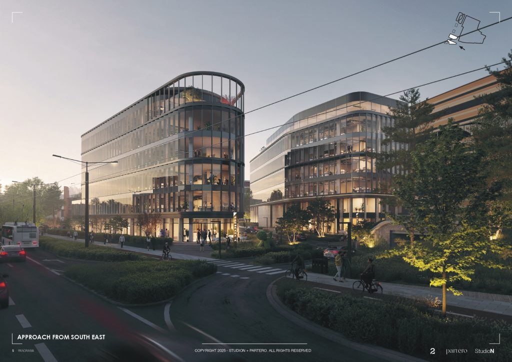 PC PANORAMA plėtra Stirnų g. (Saltoniškių g. 9) - Kino teatras, Verslo centras - vizualizacija