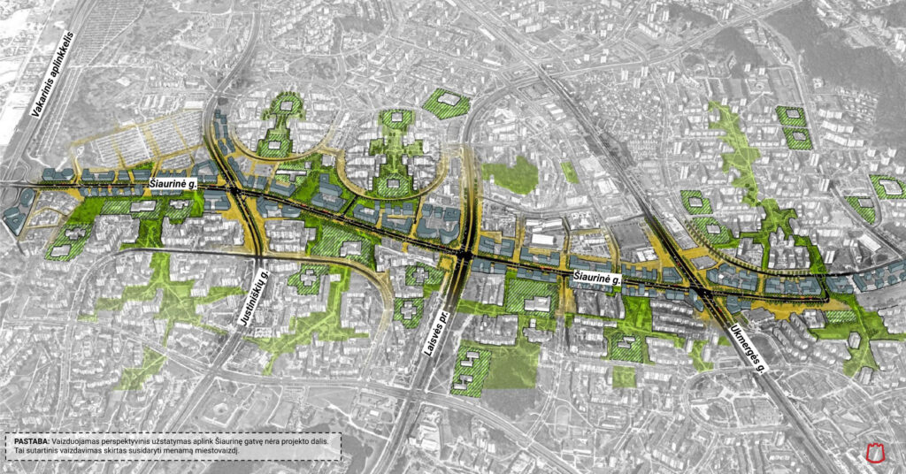 Šiaurinė g. 1 etapas (Šiaurinė g.) - Bike path, Street - visualization