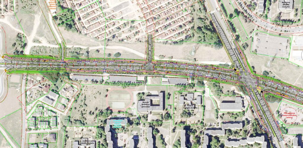Šiaurinė g. 1 etapas (Šiaurinė g.) - Bike path, Street - visualization