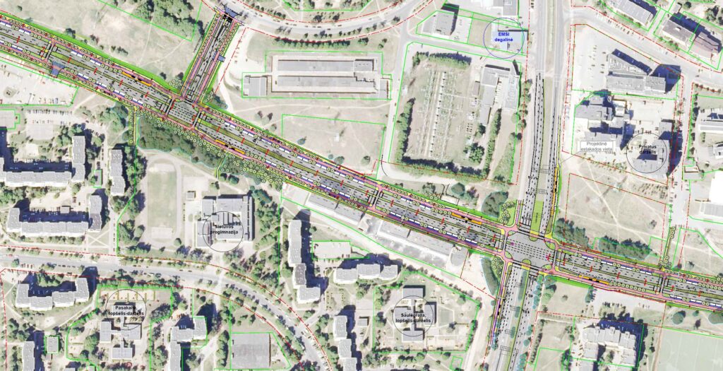 Šiaurinė g. 1 etapas (Šiaurinė g.) - Bike path, Street - visualization