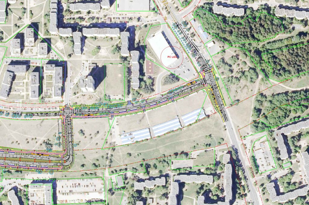 Šiaurinė g. 1 etapas (Šiaurinė g.) - Bike path, Street - visualization