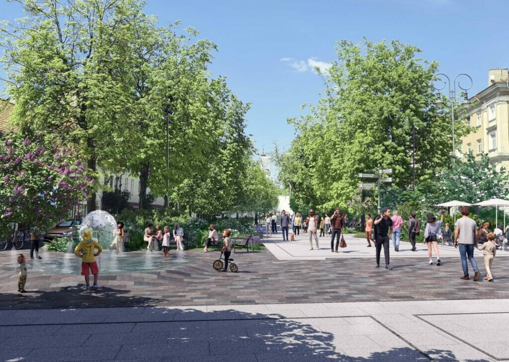 Vokiečių g. rekonstrukcija (Vokiečių g.) - Square, Street - visualization