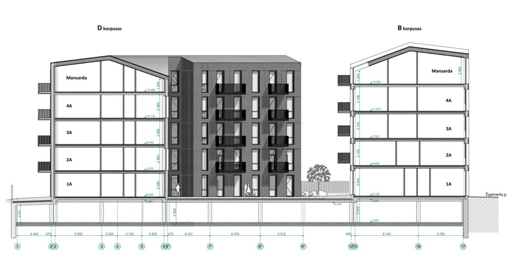 Žygimantų 12 (Žygimantų g. 12A) - Multi apartment - visualization