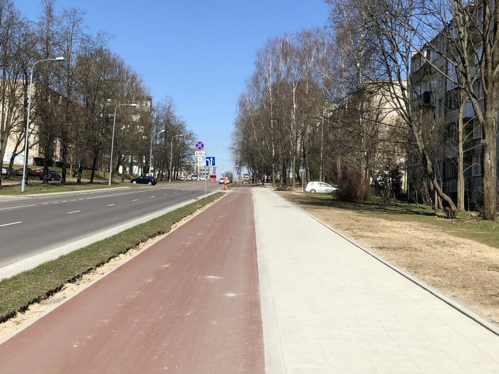 Apkasų g. dviračių takas ir Žalgirio, Rinktinės ir Trimitų g. atkarpos (Apkasų g.) - Bike path - construction photos