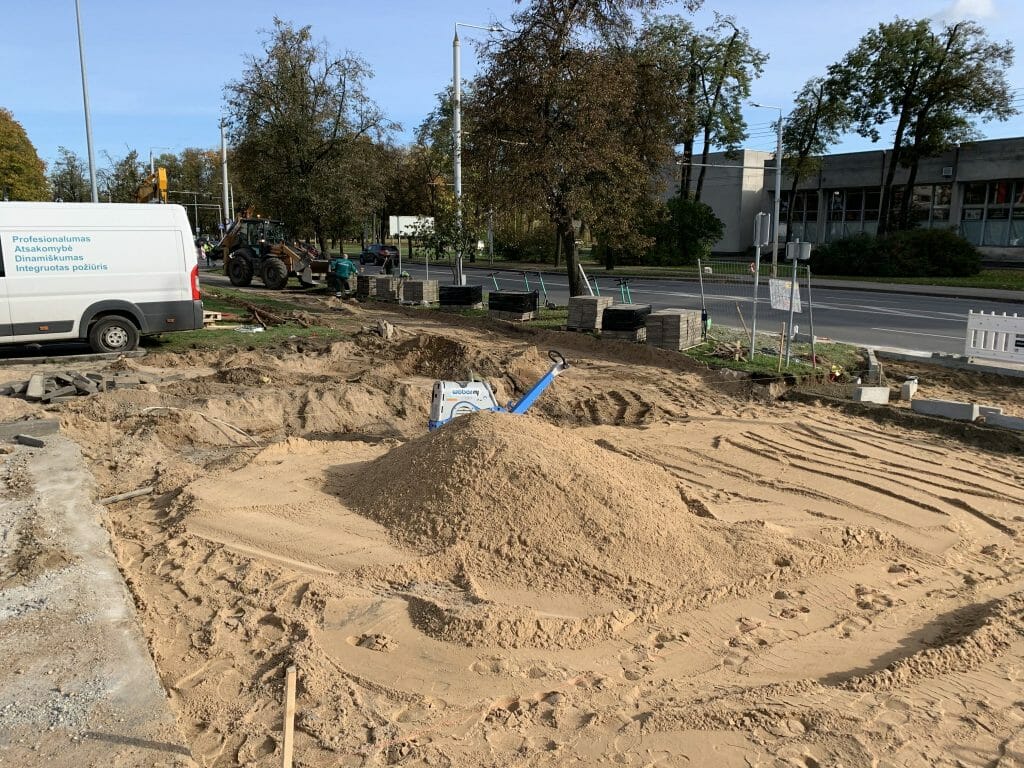 Žirmūnų trikampio modernizavimas (Tuskulėnų g.) - Bike path, Pedestrian path - construction photos