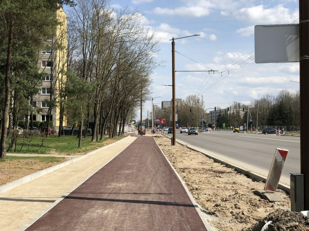 Taikos pr. rekonstrukcija 2 etapas (Taikos pr.) - Dviračių takas, Gatvė - statybų nuotraukos