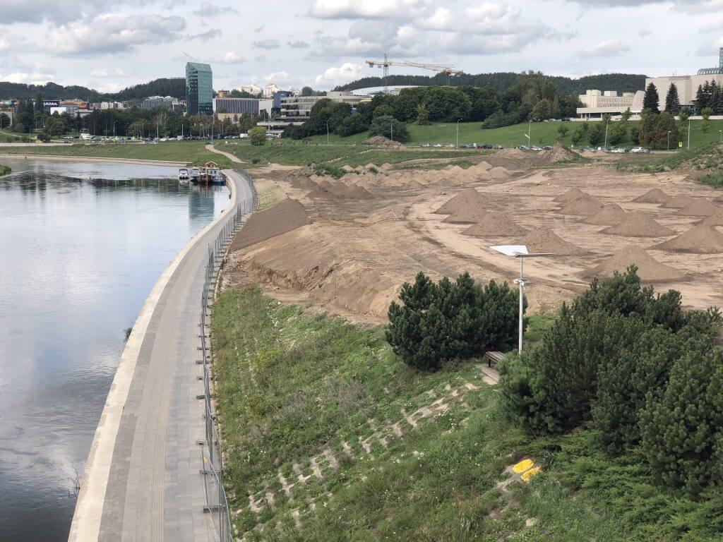 Neries dešiniosios krantinės (Upės g.) - Bike path, Sports field or court, Waterside - construction photos
