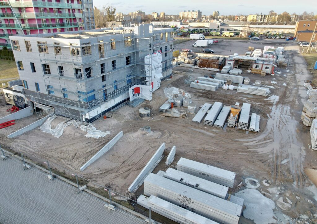 Ąžuolų namai (Verkių g. 48) - Multi apartment - construction photos