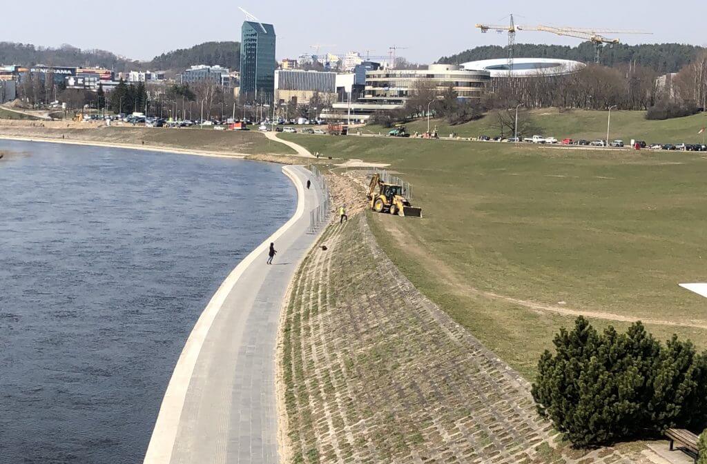 Neries dešiniosios krantinės (Upės g.) - Bike path, Sports field or court, Waterside - construction photos