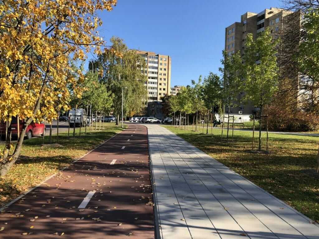 Žirmūnų trikampio modernizavimas (Tuskulėnų g.) - Bike path, Pedestrian path - construction photos