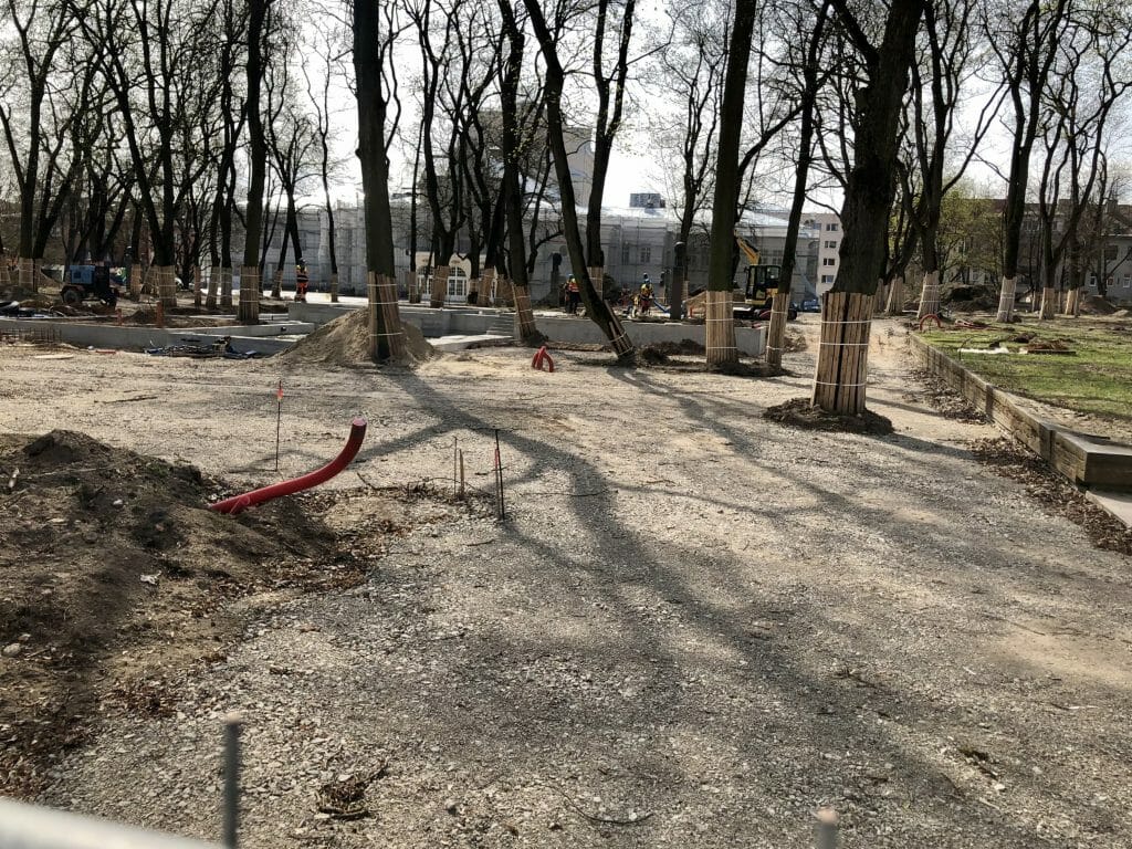 Miesto sodas (Laisvės al.) - Park - construction photos