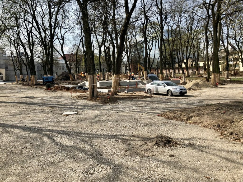 Miesto sodas (Laisvės al.) - Park - construction photos