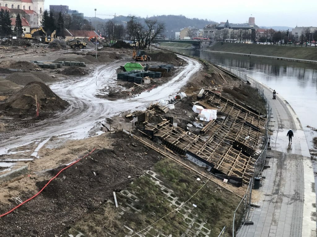Neries dešiniosios krantinės (Upės g.) - Bike path, Sports field or court, Waterside - construction photos