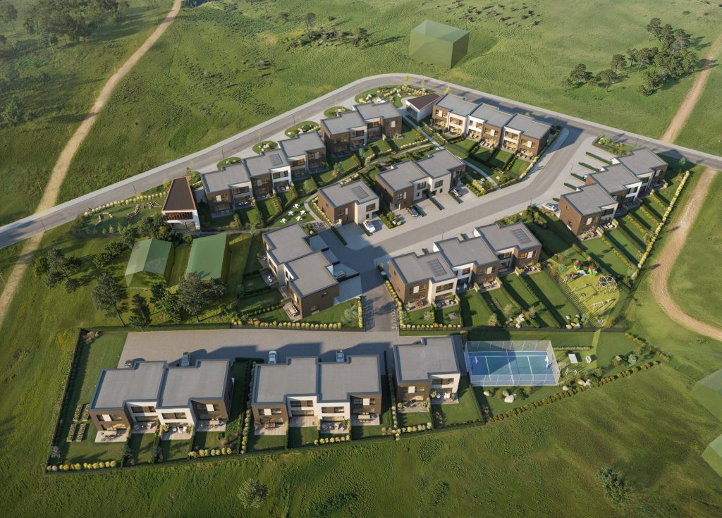 Antakalnio kalvos (Barsukynės g. 1, 1A, 1B, Batrionių g. 2, 3, 4, 5, 6, 7, 9, 10, 12, 14, 16, Sadūniškių g. 4, 6, 8, 8A, 8B, 8C) - Row housing - visualization