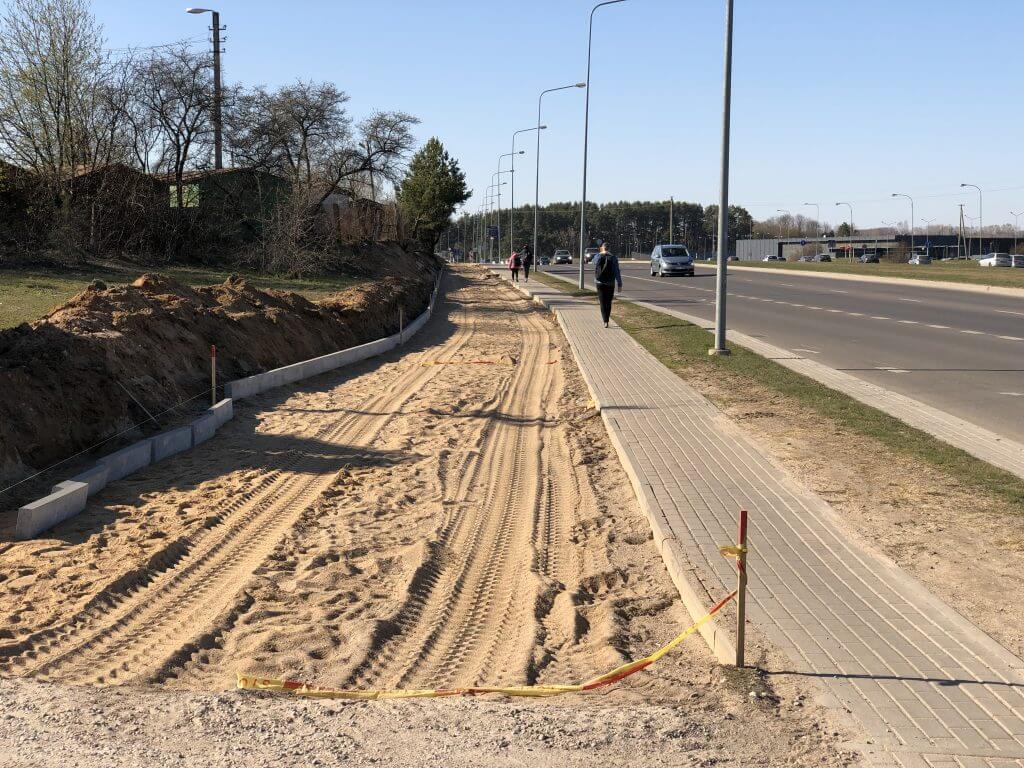 Pilaitės pr. dviračių takas (Pilaitės pr.) - Bike path - construction photos