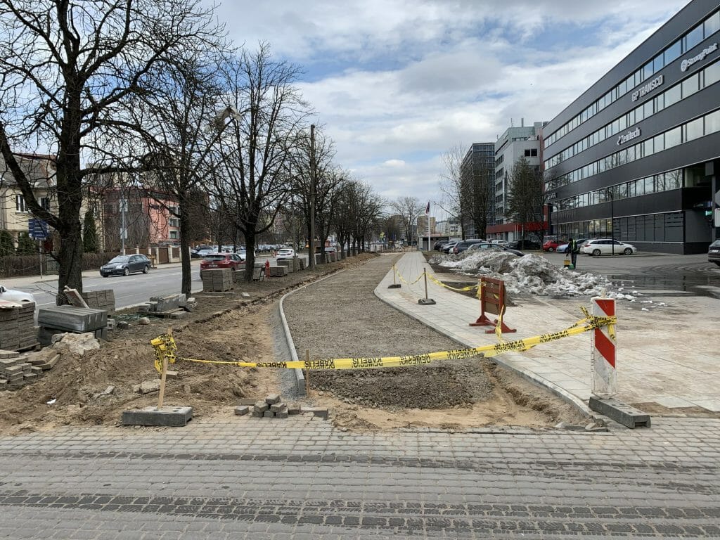 Žalgirio g. dviračių takas (Žalgirio g.) - Bike path - construction photos