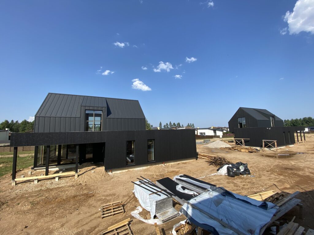 12 bičiulių (Aušros g. 1, 3, 5, 7, 9, 11, 13, 15, Pabalių k.) - Private house community - construction photos