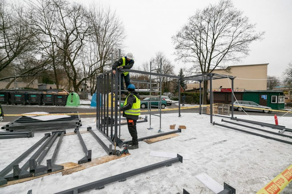 Olandų žiedo dviračių saugojimo paviljonas (T. Kosciuškos g.) - Other commute - construction photos