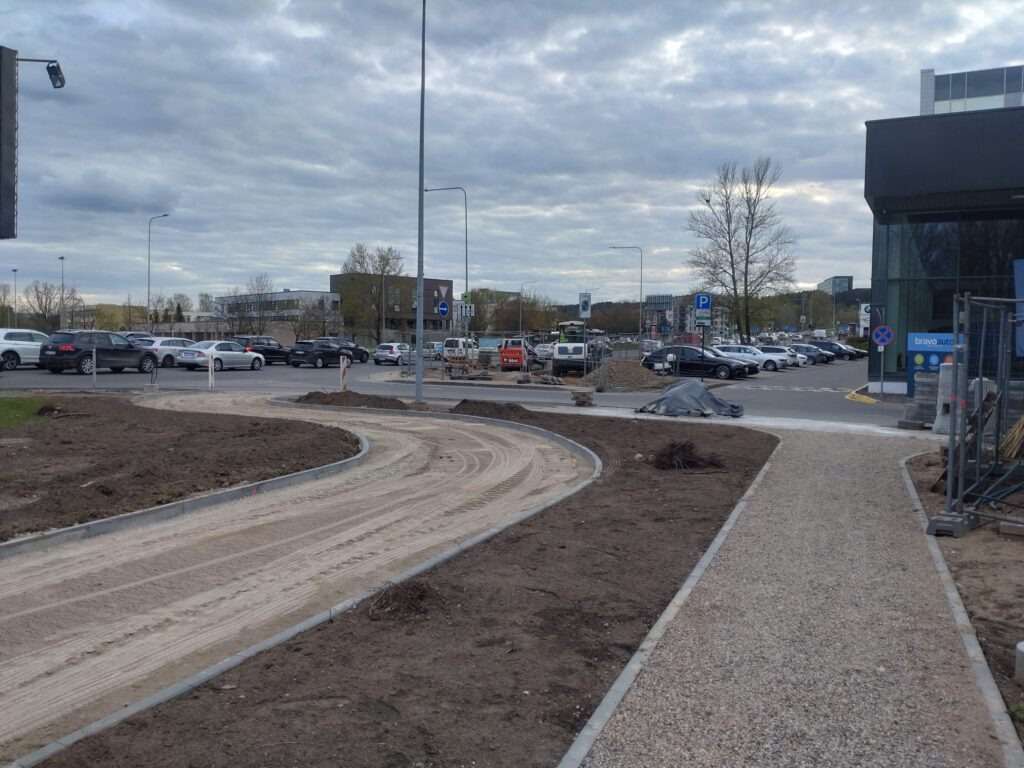 Dviračių tako atkarpa ties Ozo g. 12 (Ozo g.) - Bike path - construction photos