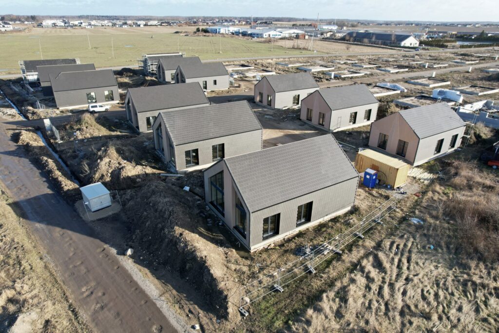 Skandinavų vilos (Ragupės g. 7, 8, 9, 10, 11, 12, 13, 14, 15, 16, 18,  Trušelių k.) - Private house community - construction photos