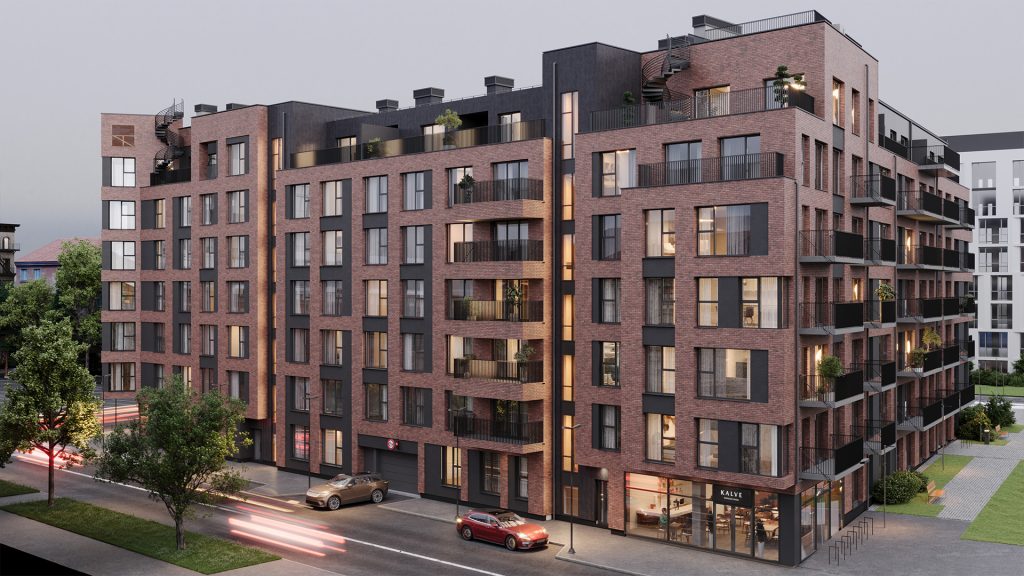 Tērbatas dārzs - 1. kārta - Tērbatas iela 78A (Tērbatas iela 78A) - Daudzdzīvokļu nams - vizualizācija