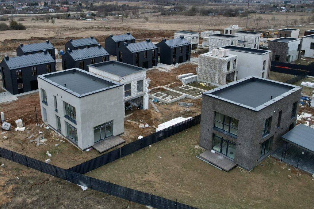 Hetitų g. kvartalas (Hetitų g. 13, 15, 17, 19, 21, 23, 25, 27, 29, 31) - Private house community - construction photos