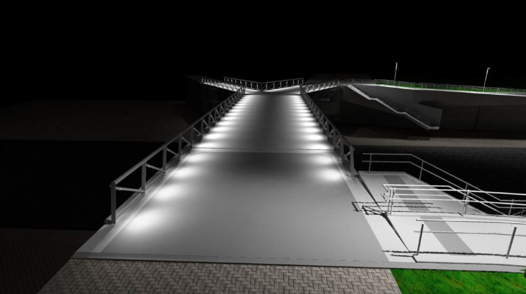 Pėsčiųjų ir dviračių viadukas Siesikų g. (Siesikų g.) - Velosipēdu ceļš, Tilts - vizualizācija