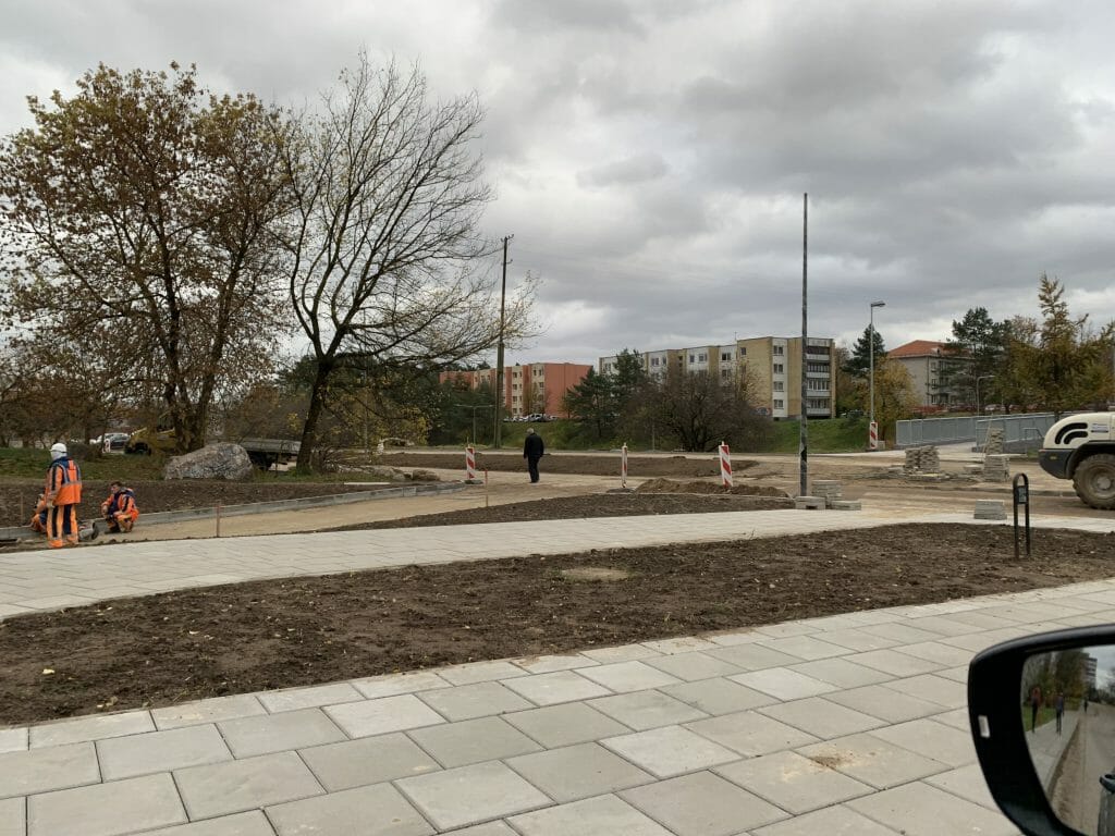 Oslo g. dviračių ir pėsčiųjų takas iki viaduko (Oslo g.) - Bike path - construction photos
