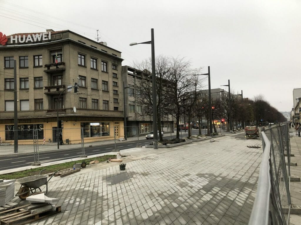 Laisvės al. 2 etapas (Laisvės al.) - Pedestrian path - construction photos