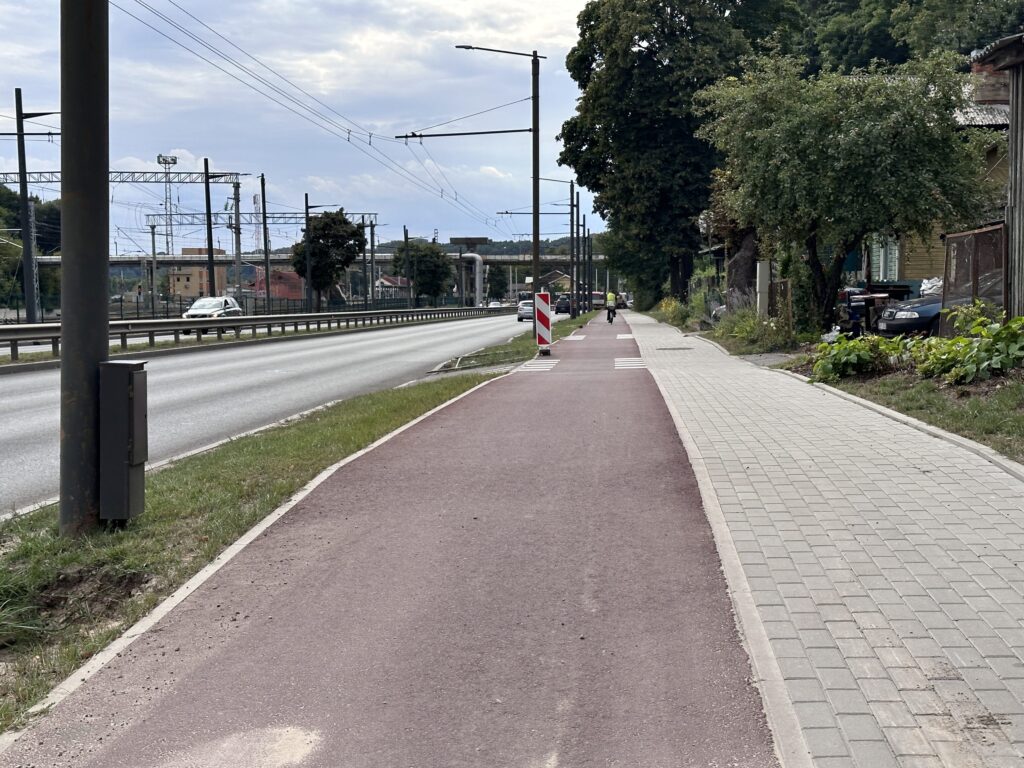 M. K. Čiurliono, Tunelio, K. Baršausko g. dviračių takas (M. K. Čiurliono g., Tunelio g., K. Baršausko g.) - Bike path - construction photos