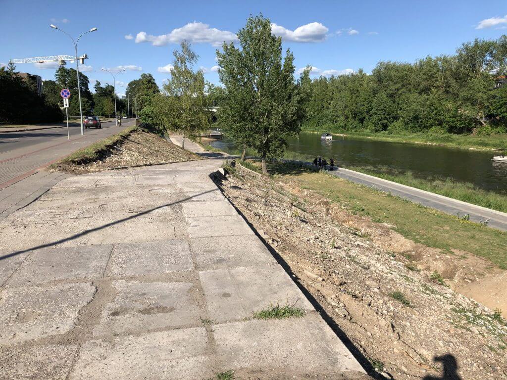 Neries dešiniosios krantinės (Upės g.) - Bike path, Sports field or court, Waterside - construction photos