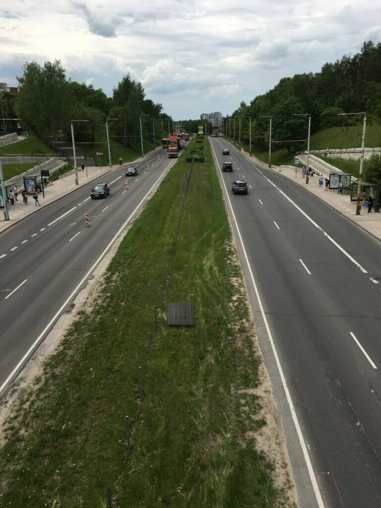 T. Narbuto g. dviračių takas ir viešojo transporto juosta (T. Narbuto g.) - Bike path - construction photos