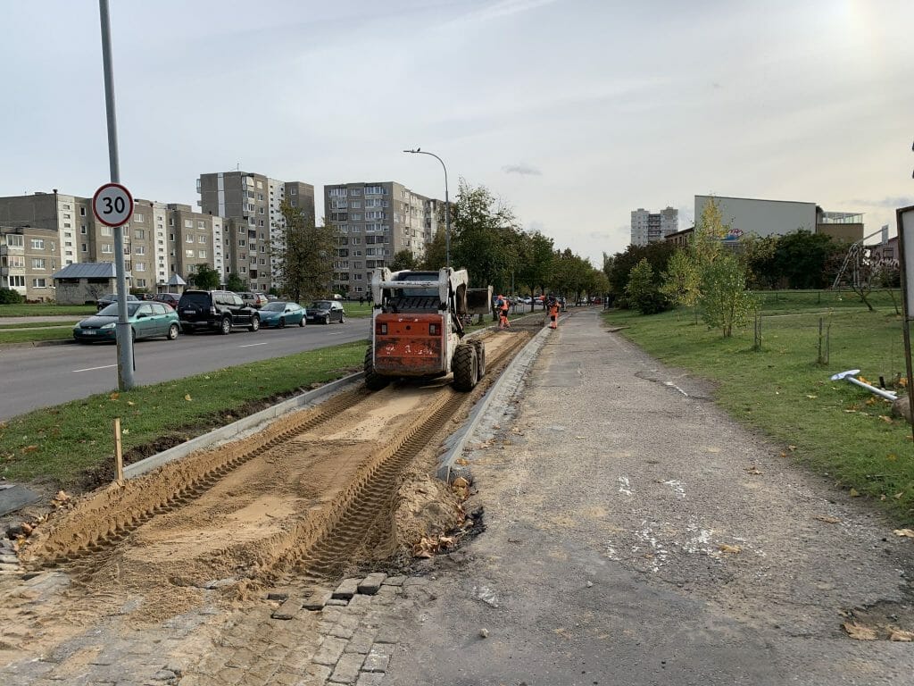Fabijoniškių g. dviračių takas nuo Ateities g. iki Ukmergės g. (Fabijoniškių g.) - Bike path - construction photos