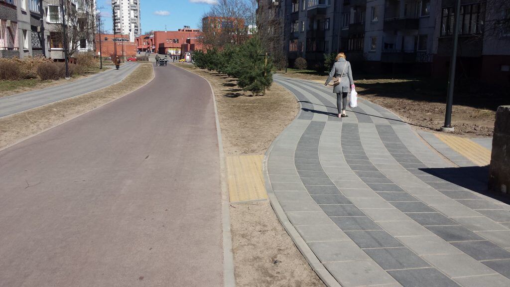 Šeškinės skveras (Šeškinės g.) - Jalgrattatee, Kõnnitee - ehituse fotod