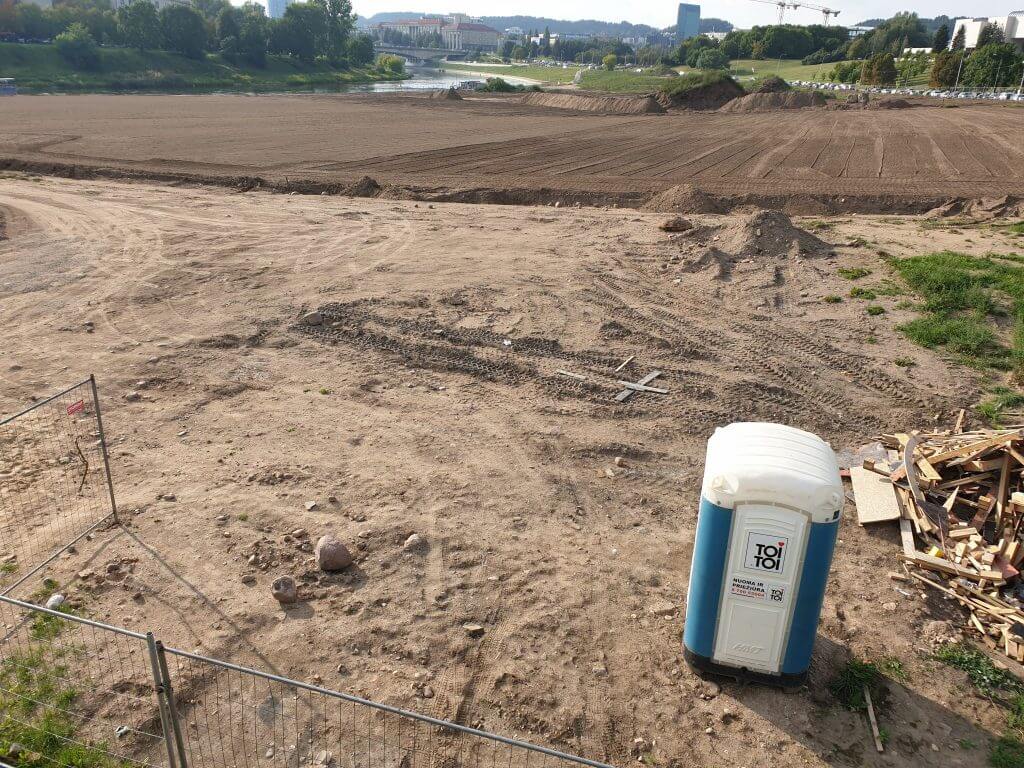 Neries dešiniosios krantinės (Upės g.) - Bike path, Sports field or court, Waterside - construction photos