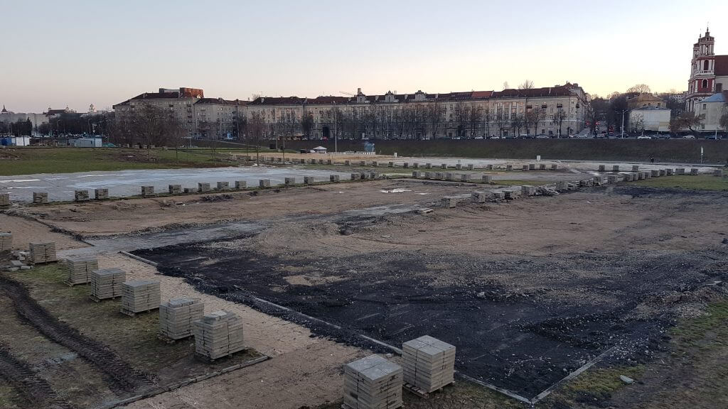 Neries dešiniosios krantinės (Upės g.) - Bike path, Sports field or court, Waterside - construction photos