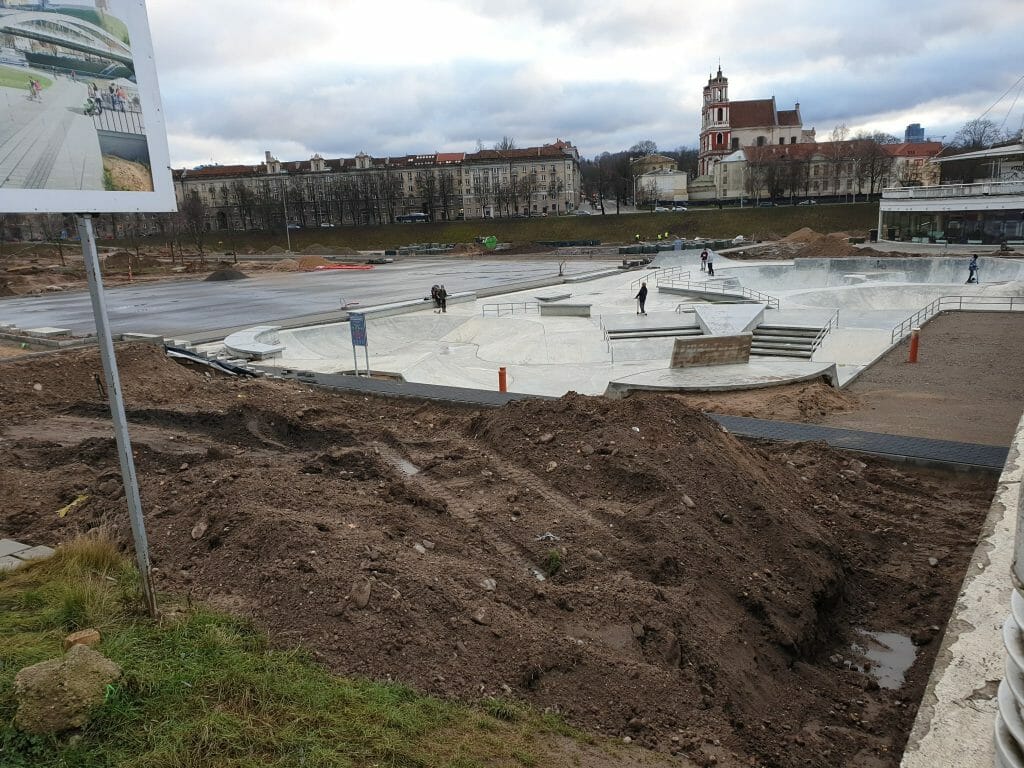 Neries dešiniosios krantinės (Upės g.) - Bike path, Sports field or court, Waterside - construction photos