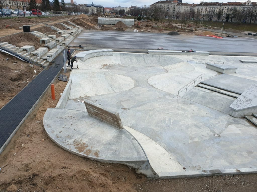 Neries dešiniosios krantinės (Upės g.) - Bike path, Sports field or court, Waterside - construction photos