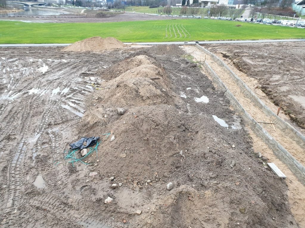 Neries dešiniosios krantinės (Upės g.) - Bike path, Sports field or court, Waterside - construction photos