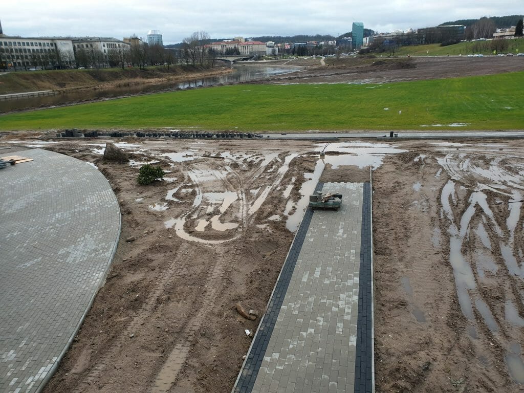 Neries dešiniosios krantinės (Upės g.) - Bike path, Sports field or court, Waterside - construction photos