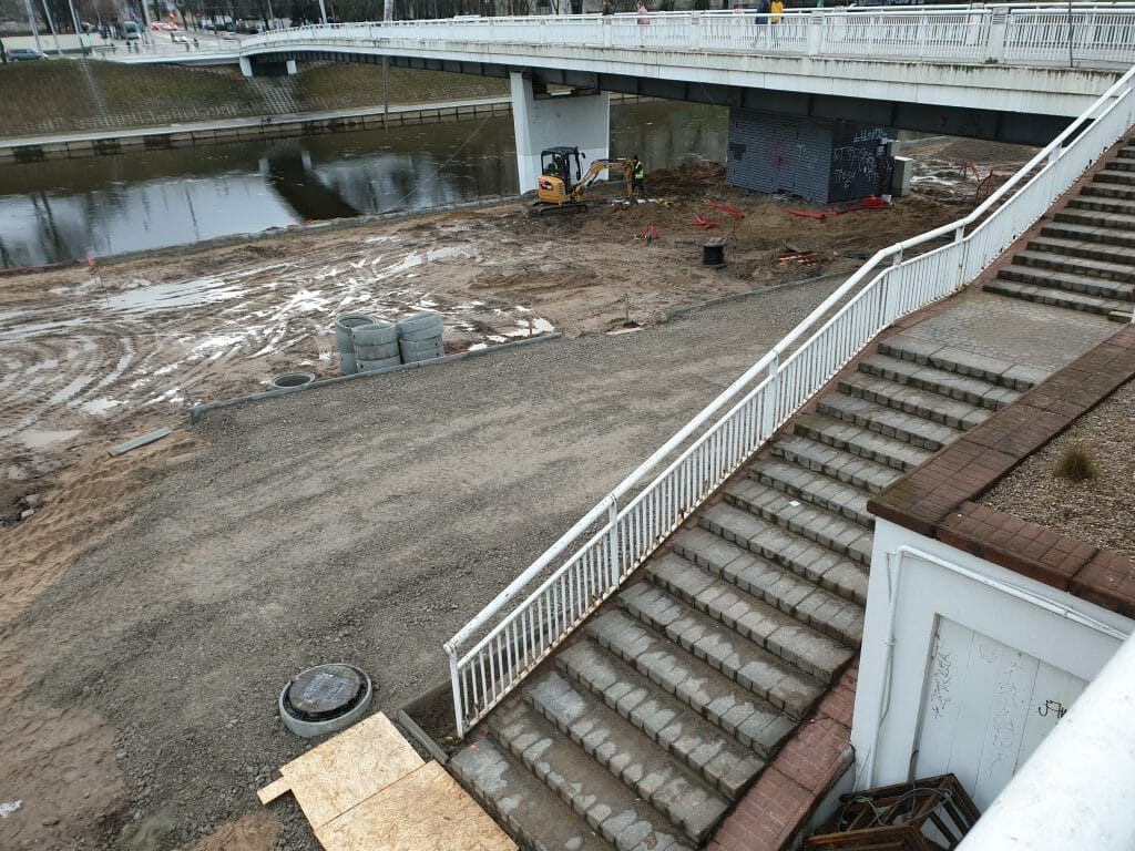 Neries dešiniosios krantinės (Upės g.) - Bike path, Sports field or court, Waterside - construction photos